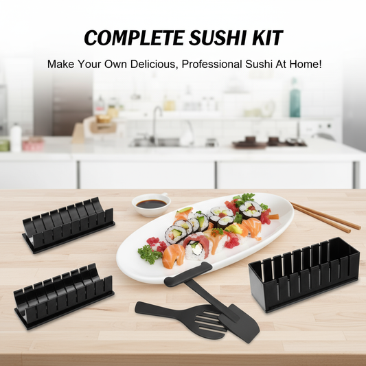 10-Piece DIY Sushi Maker Set - Eco-Friendly Sushi Roll Mold Kit for Perfect Homemade Sushi