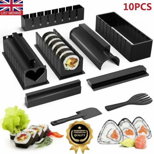10-Piece DIY Sushi Maker Set - Eco-Friendly Sushi Roll Mold Kit for Perfect Homemade Sushi
