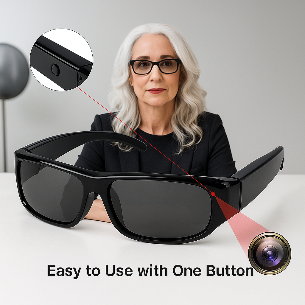 Wearable Spy Glasses with Hidden 1080PHD Video Recorder | Portable Outdoor Surveillance DVR Camera
