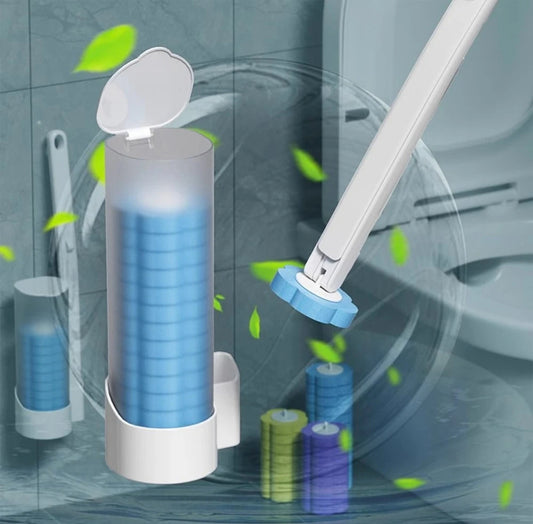 Disposable Toilet Brush with Refills Replaceable Cleaning Pads