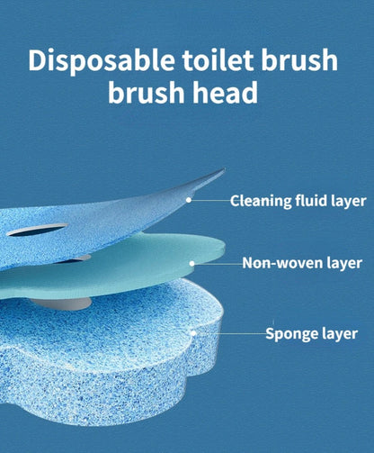 Disposable Toilet Brush with Refills Replaceable Cleaning Pads