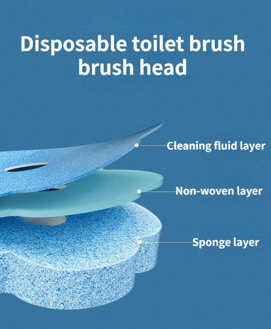 Disposable Toilet Brush with Refills Replaceable Cleaning Pads