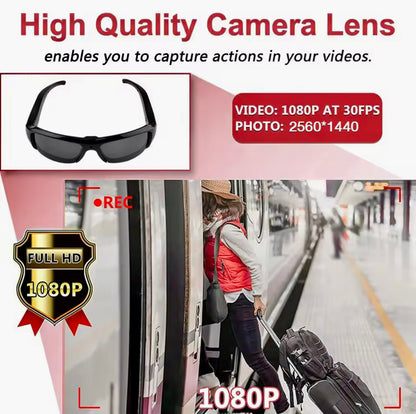 Wearable Spy Glasses with Hidden 1080PHD Video Recorder | Portable Outdoor Surveillance DVR Camera