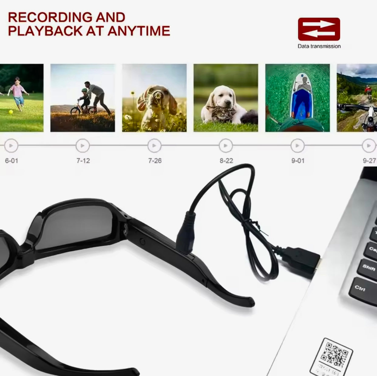 Wearable Spy Glasses with Hidden 1080PHD Video Recorder | Portable Outdoor Surveillance DVR Camera