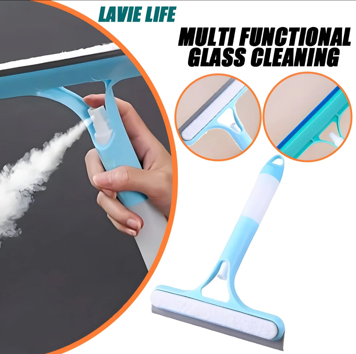 Premium 2-in-1 Bathroom & Window Squeegee – Streak-Free Glass Cleaner