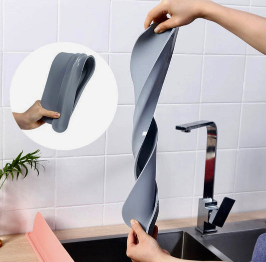 Reusable Flexible Silicone Sink Splash Guard with Suction Cups Kitchen water Shield