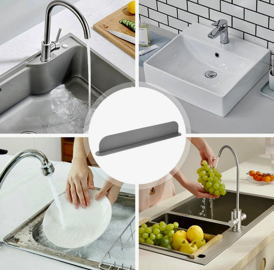 Reusable Flexible Silicone Sink Splash Guard with Suction Cups Kitchen water Shield