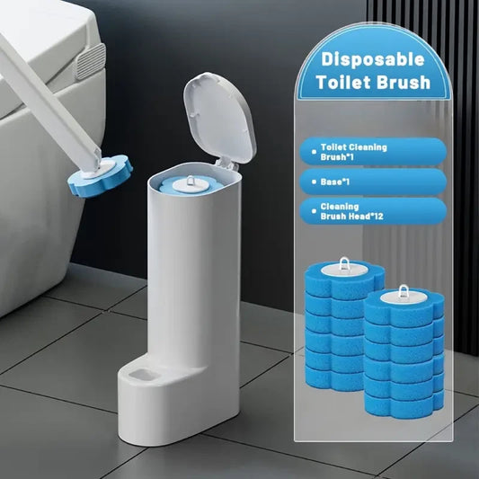 Disposable Toilet Brush with Refills Replaceable Cleaning Pads